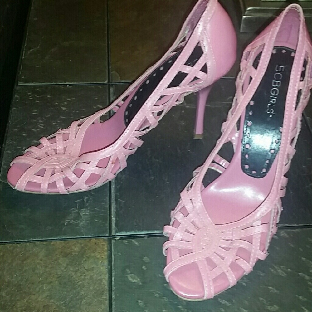 BCBGirls pink leather heels